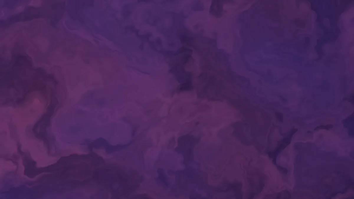 The flow scene — slow purple marbled noise filling the frame