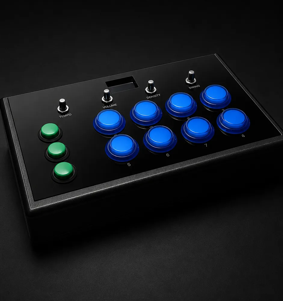 The finished Pocket DJ Drum Machine
